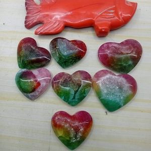 Rainbow Solar  Druzy Agate Heart